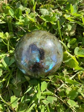Labradorite Gemstone Sphere - Iridescent Blue-Green